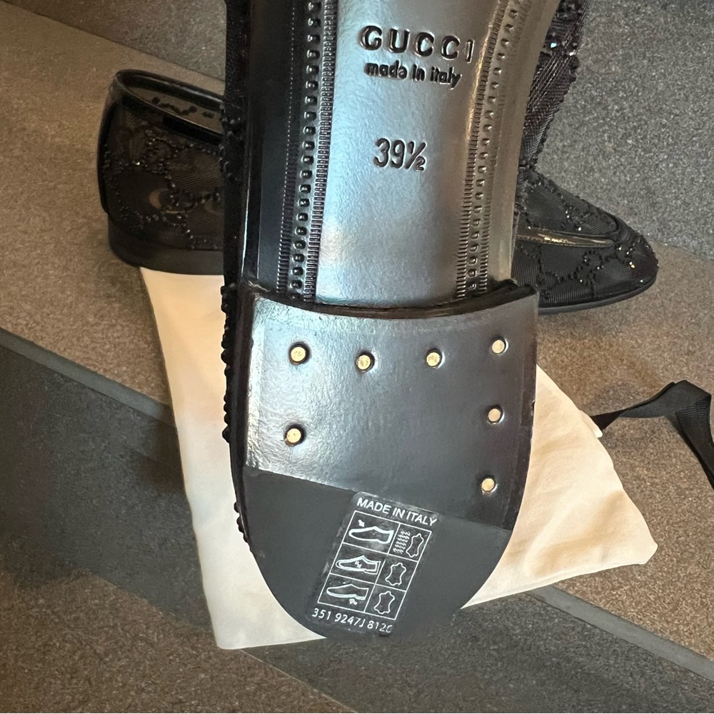 GUCCI Women's GG Crystal Jordaan Loafer in Black, Size 39.5 (US 9.5), NEW - Picture 16 of 17